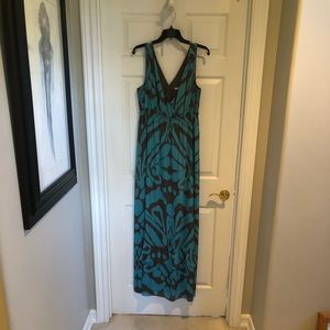 NWT - turquoise/brown 100% silk sun dress